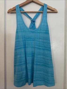 Old Navy Blue Striped Racerback Tank Top